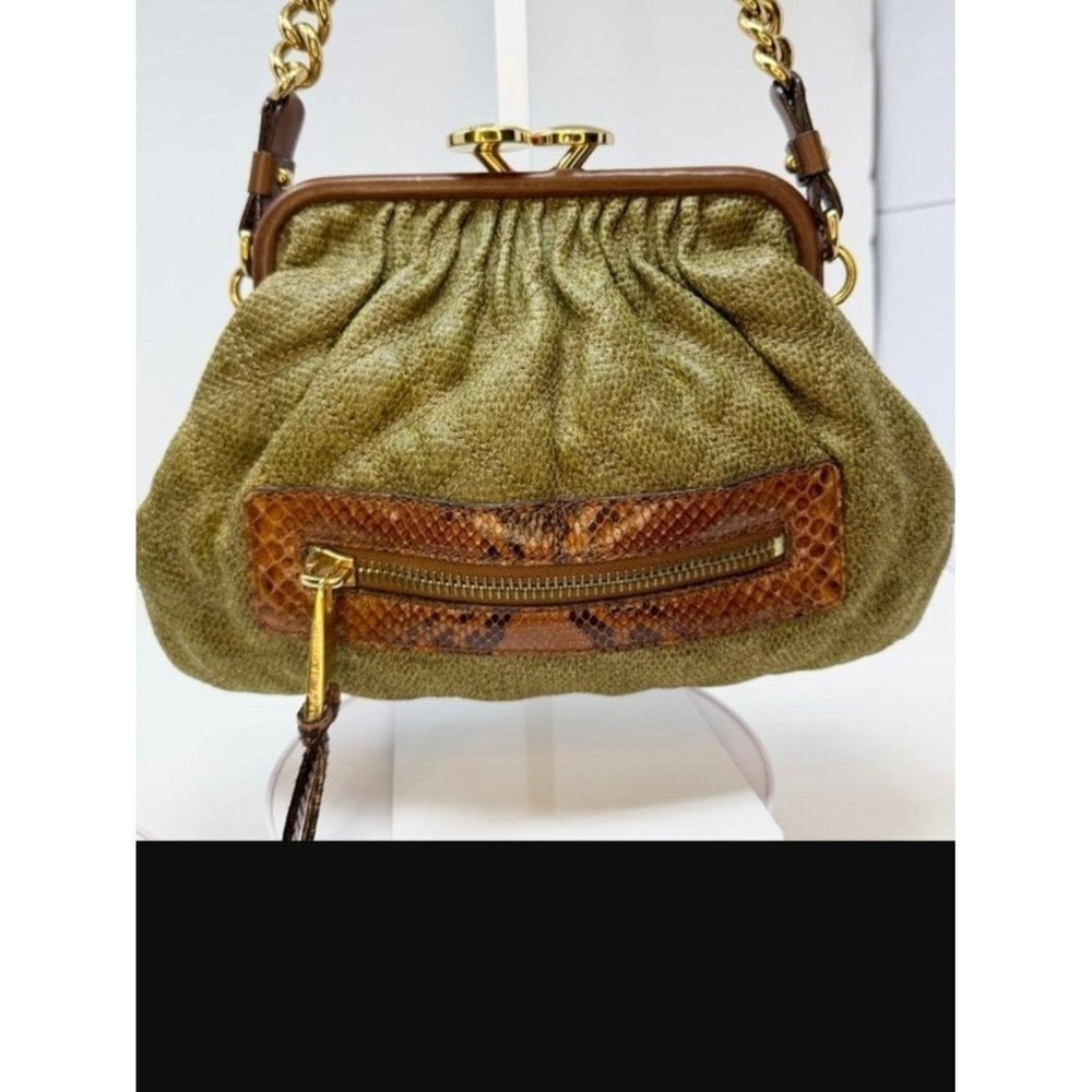 Marc Jacobs Vintage Moss Green Quilted Leather Python Little Stam Bag - Picture 8 of 17